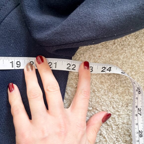 Men’s Ted Baker Navy Ossain Herringbone Wool Blend Peacoat Jacket, Size 4 Large - Picture 12 of 14